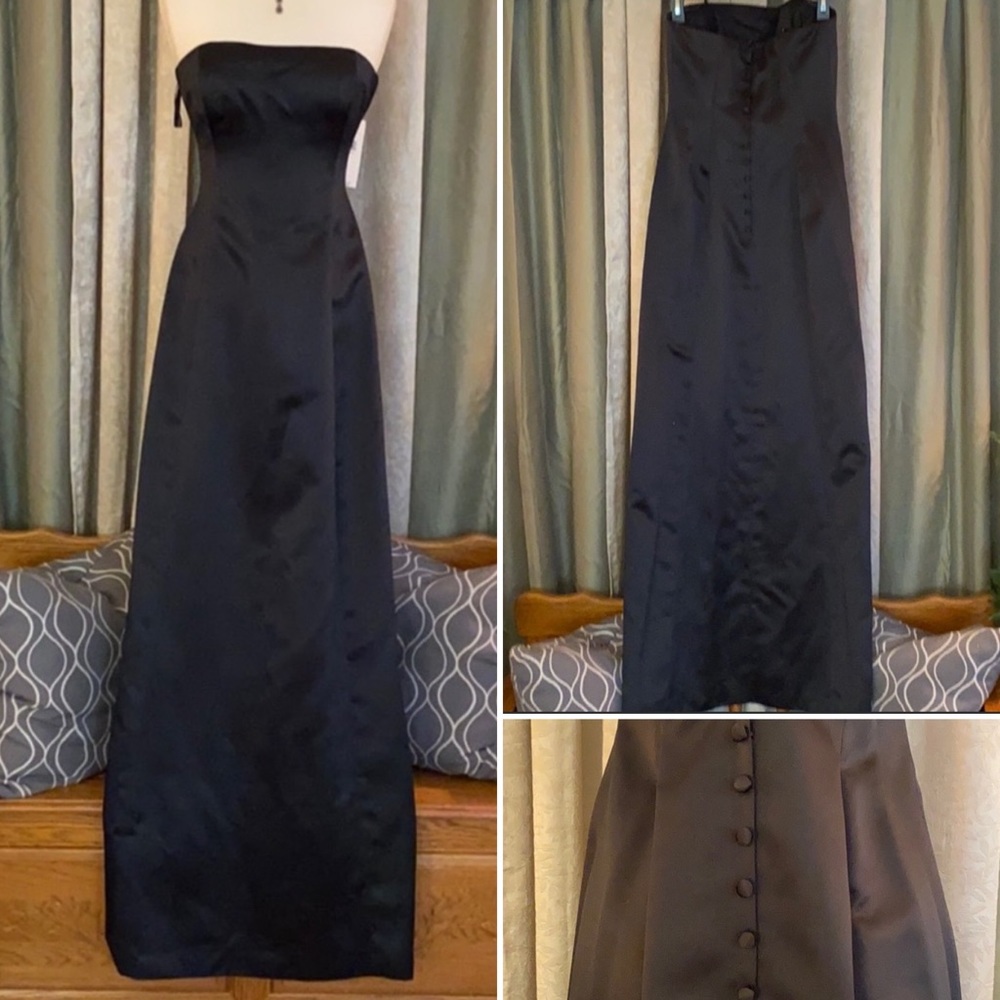 Nicole Miller Black Strapless Full Evening Gown 2
